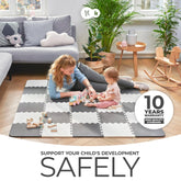 Kinderkraft Luno Play Foam Floor Puzzle Set Black & White - Mari Kali Stores Cyprus